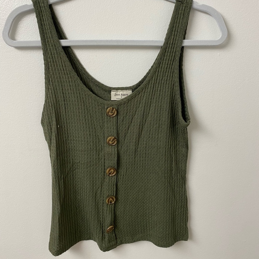 green tank top